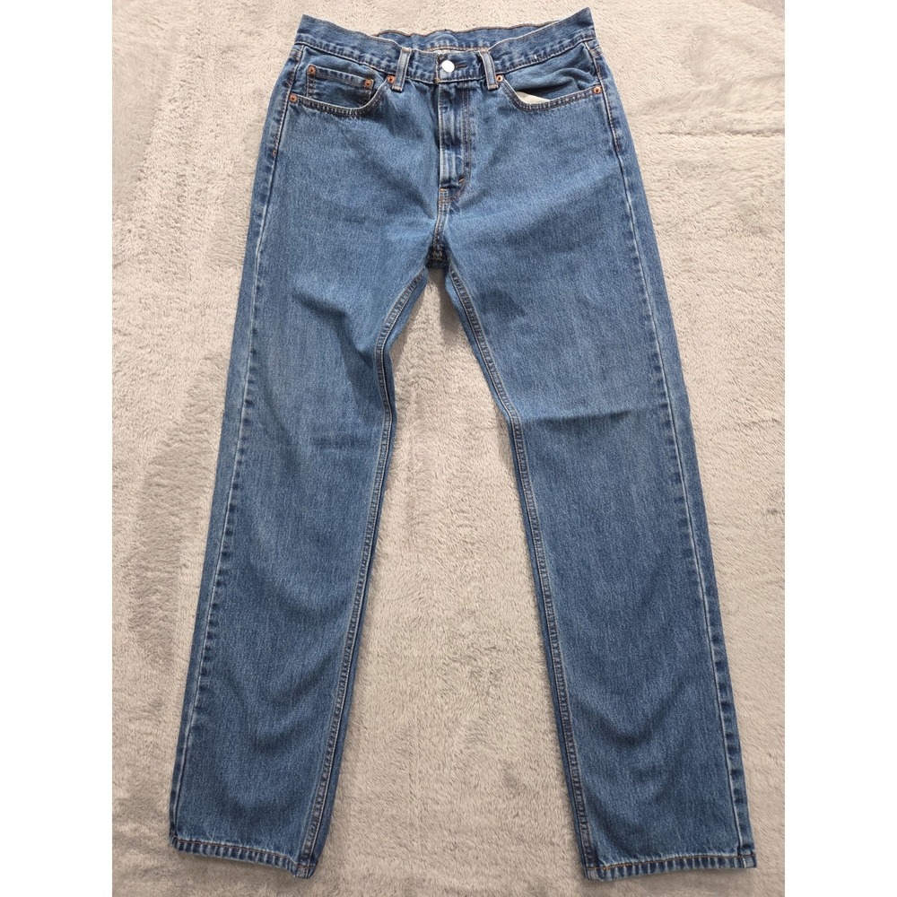 Levis 505 Size33x34 Mens Jeans 505 Regular Mid Rise Straight Fit Blue Denim